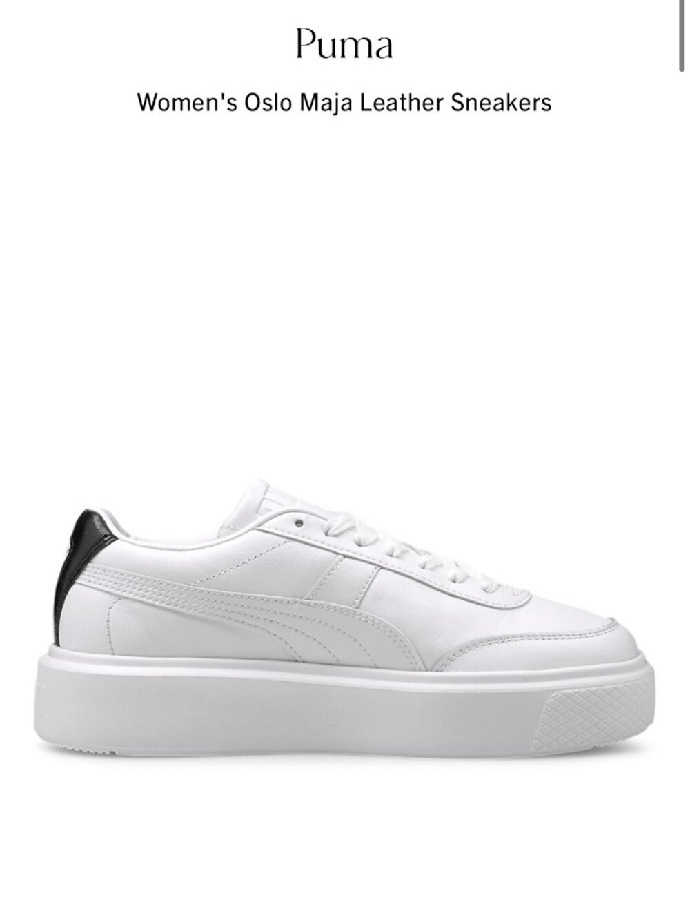 PUMA Osla Maja Trainers 10 Triple White Real Leather NEW